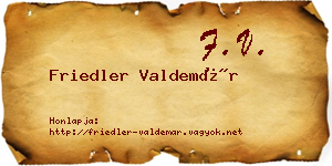 Friedler Valdemár névjegykártya